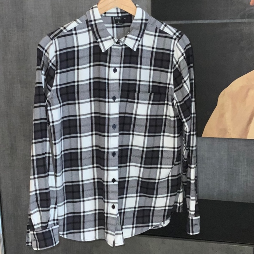 Icone Large plaid flannel shirt